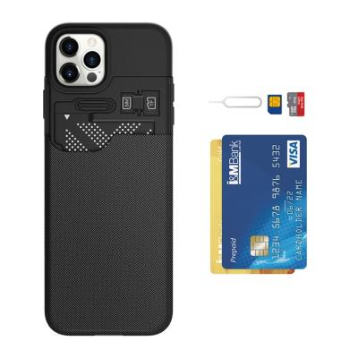 China 2021 New Custom Anti-Fall Armor Rugged ID Credit Card Holder Cell Phone Wallet For iPhone 12 13 Pro Max for sale