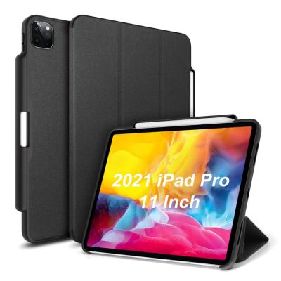 China PU Leather Flip Tablet Case Newest 12.9 Business OEM Ultra Thin Lightweight Custom Leather Pencil Stand Child Smart Tablet Case For iPad Pro 2021 for sale