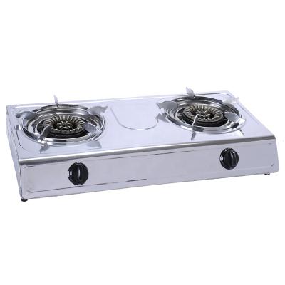 China Hotel Gas Stove Manufacturing 2 Burner Stainless Steel Gas Stove For Cooking Appliance for sale