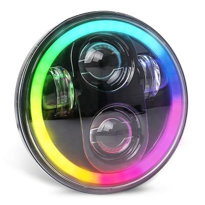 China Diecast Aluminum Housing OVOVS 5.75inch RGB Halo Led Headlight Motorcycle 5.75