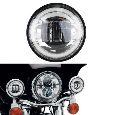 China OVOVS 12v aluminum housing 4.5inch round led fog light with white halo DRL for haley for sale