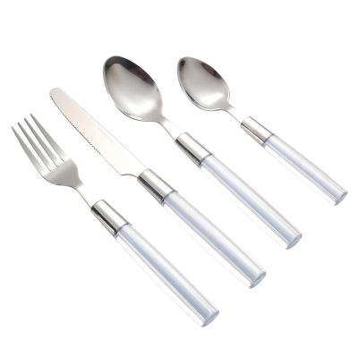 China Viable Cutlery Set With Bag Double Color Mirror Polish Double Color Design 16pcs Gift Package Spoon Knife Fork Flatware Set for sale