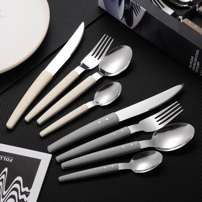 China Sustainable New Design Nordic Knight 430 Stainless Steel Luxury Hotel Restaurant 16PCS Cutlery Set With Box for sale