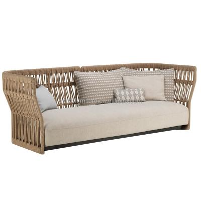 China Modern High End Modern Aluminum Garden Sofa Outdoor Garden Use Sofa Rope Style Furniture for sale