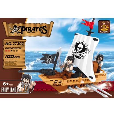 China Custom Hot Import ABS Plastic Building Toy Models Pirate Ship Boy Military Building Blocks Toy Small Large for sale