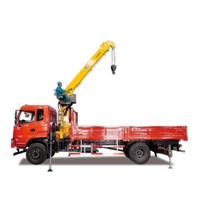 China 6 Ton Dump Truck With Crane Lifting Equipment Telescopic Hydraulic Straight Arm for sale