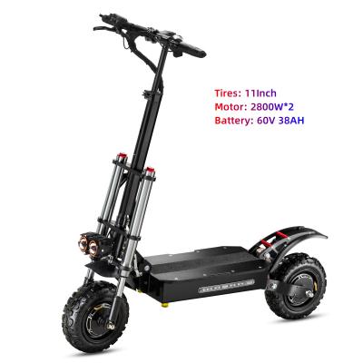 China 2023 60v 38ah Double Motor 5600w Motor Double Tire Unisex Adult Wide Wheel Powerful [US Stock] Powerful Cheap Electric Scooter From China for sale