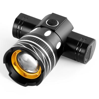 China Alumunium Alloy USB Ally Rechargeable Aluminum Zoom Multimode Outdoor Bicycle Light for sale