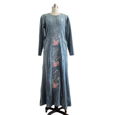 China 100%Polyester Kaftan Super Soft Kaftan Abaya Islamic Clothing For Women Dresses Muslim Long Robe Gown Long for sale