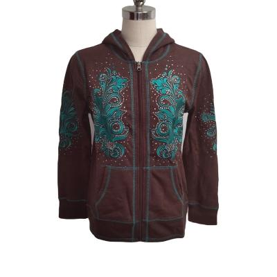 China Anti-Wrinkle Fleece Zipper Hoodie Washed Custom Women Embroidery Hoodie for sale