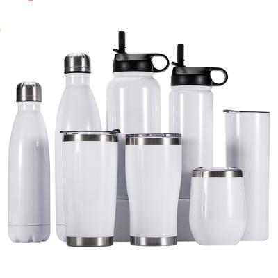 China Viable In Stock 20 Ounce White Straight Sublimation Mask Stainless Steel Tumblers Double Wall Coffee Mug Insulated Water Bottle for sale