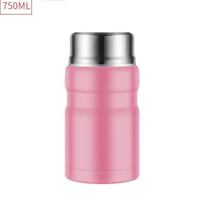 China 2021 New Design PORTABLE Custom Logo Double Wall Stainless Steel Vacuum Insulated Thermos Food Jar With Collapsible Spoon for sale