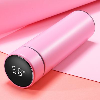 China 2021 Hot Selling 500ml Viable Smart Led Insulated Flask Temperature Show Smart Stainless Steel Water Bottle For Coffee And Tea for sale