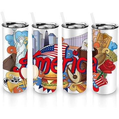 China Viable Sublimation Blanks White Straight Tumblers Skinny Tumblers 20 oz 30 oz Double Wall Stainless Steel for sale