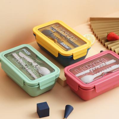 China 2 Compartment Microwavable Plastic Lunch Box With Cutlery PP Bento Box Reusable Plastic Lunch Box For School for sale