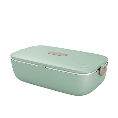 China 110v/220v Sustainable Electric Lunch Box Magnetic Portable 2 In 1 Stainless Steel Food Heater Electric Lunch Box With Tableware for sale