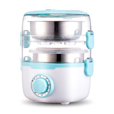 China Automatic Sustainable Portable Airtight Heating Self, 2 Layer Bento Lunch Boxes Plug Electric Stainless Steel Keep Warm Food Warmer For Home Office for sale