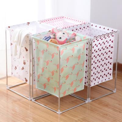 China Large Capacity Viable Creative Dirty Clothes Basket Laundry Cartoon Storage Waterproof Bag Toy Storage Basket for sale