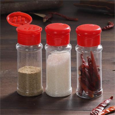 China 100ML Food Grade Viable Plastic Seasoning Pepper Shaker Bottle Empty Seasoning Container With Flip Lid Spice Jar for sale