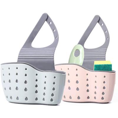 China Portable Hanging Kitchen Sink Drain Organizer Viable, Sink Sponge Rack Soap Holders Shelf Storage Basket for sale