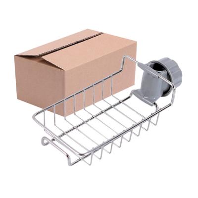 China Viable Stainless Steel Kitchen Dish Cloth Rack Shelf Tissue Towel Soap Sponge Holder Kitchen Faucet Storage Sink Rack Organizer for sale