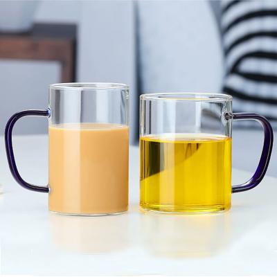 China Viable Breakfast Heat Resistant Glass Coffee Mug For Tea Milk Coffee Drink for sale