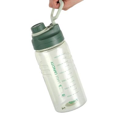 China 1500ML Sustainable Logo PC Sports Water Bottle Plastic Custom Water Bottle BPA Free With Handle for sale