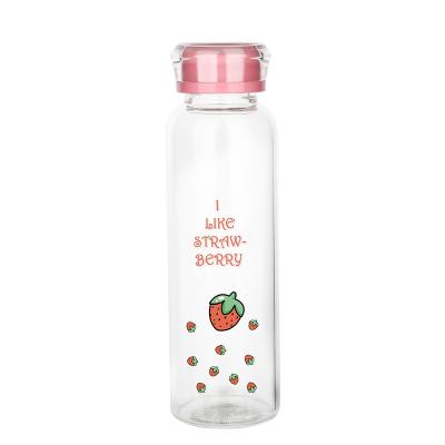 China 450ML Dishwasher Safe Borosilicate Glass BPA Free Water Bottle With Protective Sleeve for sale