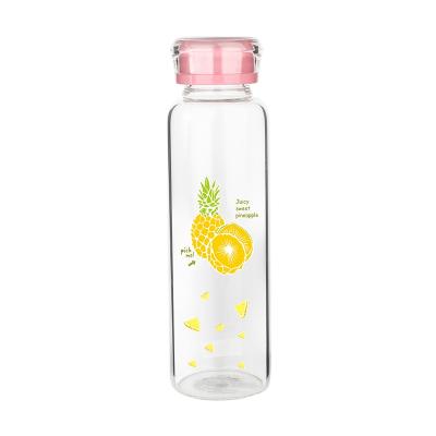 China 450ML Dishwasher Safe Borosilicate Glass BPA Free Water Bottle With Protective Sleeve for sale