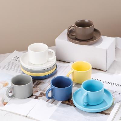 China European Viable New Design Mugs Afternoon Tea Cup Ceramic Coffee Cup And Saucer Set Ceramic Cups For Gift for sale