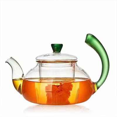 China Wholesale Price Direct Fire Borosilicate Glass Sustainable Heat Resistant Teapot for sale