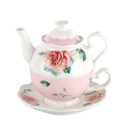 China Hot Sale Special Stocked Design Flower Pattern Bone China Ceramic Coffee / Teapot for sale