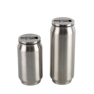 China 16oz Stainless Steel SUS304/304 Viable Cola Tin Cup Cooler Vacuum Flasks With Straw for sale