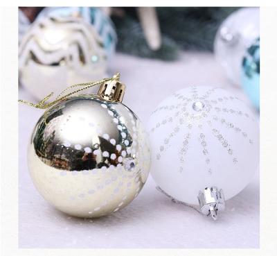 China For Christmas Decoration SHELIKE 6cm 24pcs Color Painted Gold Christmas Balls Decorating Christmas for sale