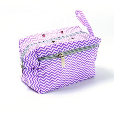 China 2019 Amazon New Products Folding Daily Home Finished Purple Striped Wool Storage Bag for sale