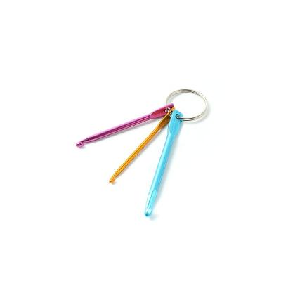 China Hand Knitting Aluminum Crochet Hooks Lock Chain Knitting Needles Mini Crochet Hooks Key Chain for sale