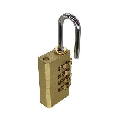 China Cabinet Door 4 Dight Combination Password Brass Padlock Code Luggage Cabinet Brass Padlock for sale