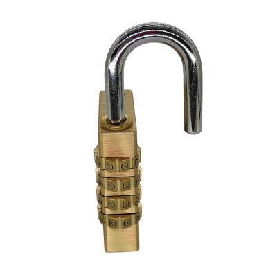 China Cabinet Door 4 Digit Yellow Brass Password Padlock Code Luggage Smart Luggage Cabinet Padlocks for sale