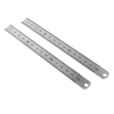 China Stainless Steel 6 Inch 15cm Durable Metal Scale Promotional Straight Measuring Drafting Ruler for sale