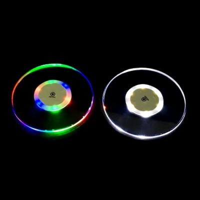 China Bar Bar Nightclub Gadgets Around Waterproof Flashing Led Cup Coaster For Drink for sale