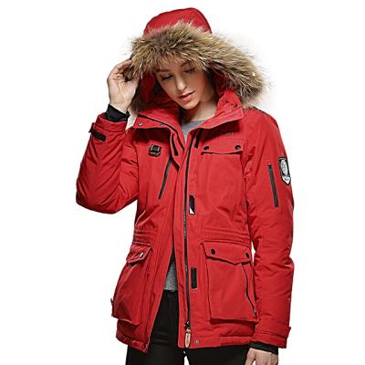 China Outdoor 100% Polyester Winter Women Goose Snow Down Parka For Down Coat for sale