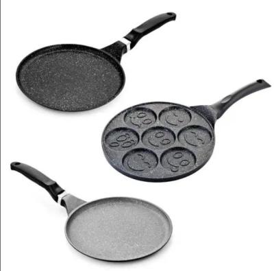 China Classic Die Cast Aluminum Pan Non Stick Coating Pancake Frying Pan With Plat Bottom for sale