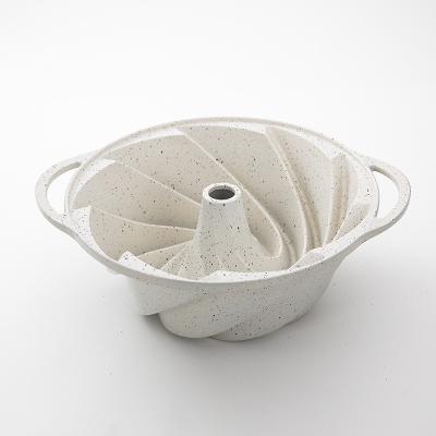 China Hot Selling Sustainable Bakeware Cast Aluminum Cake Baking Tools Pan Cake Mold Spiral Shaped Cake Mold for sale