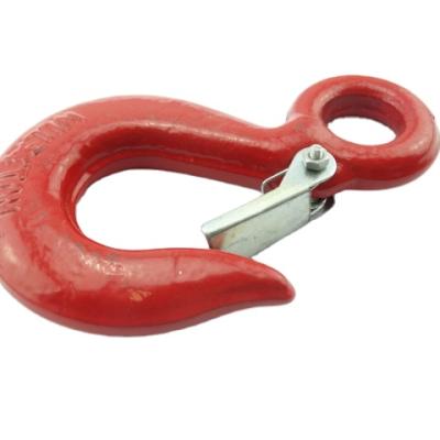 China Heavy Industry S320 Drop Forged Alloy Steel Eye Lifting Hook With Latch for sale