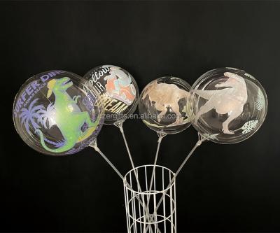 China 20 Inch Helium Clear Transparent Round Bobo Balloon Dinosaur Gift Toy Shape Bubble Balloons Stuffing For Party for sale