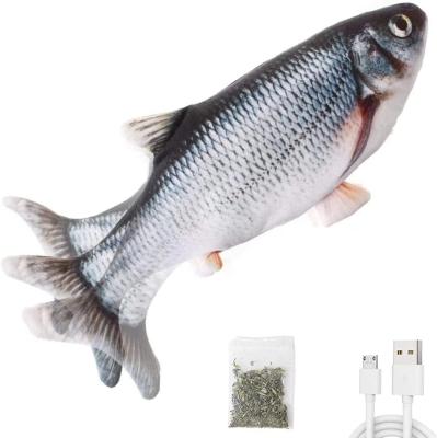 China USB Viable Electric Wagging Fish For Cat Battery Doll Fish Toys Simulation Plush Pet Cat Toy for sale