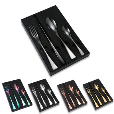 China Viable Wholesale Luxury Stylish Flatware Kaya Mirror Knife Spoon Fork Set Stainless Steel Cutlery Set for sale