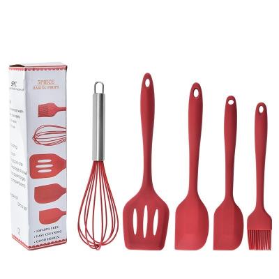 China Sustainable Home and Kitchen Accessories 5 Pieces Food Grade Home and Kitchen Accessories Kitchen Tools Silicone Cookware Set Cheap for sale