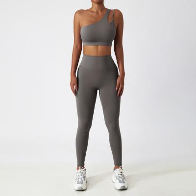 China Wholesale Unbrand Workout Women Fitness Sport Wear Breathable Recycled Fabric Customized Two Piece Clothing Manufacturer for sale