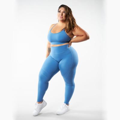 China Ladies Sportswear Set Breathable Mesh Design Your Own Custom Fitness Lift Up Clothing 2021 Plus Size Women for sale